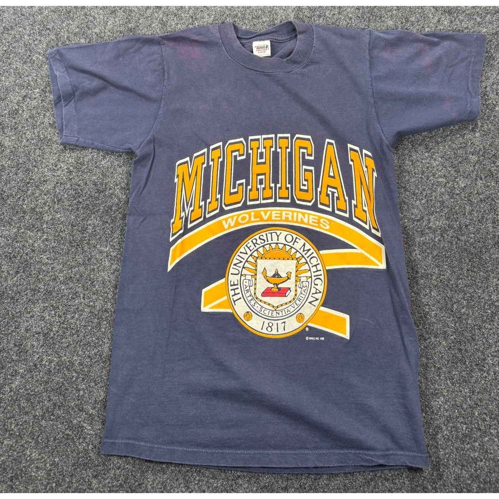 VTG 1989 Michigan Wolverines T Shirt NCAA College Football USA Made Adult S - Picture 2 of 11